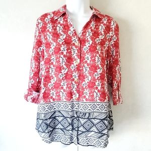 Charter Club Luxury Linen Floral Button Fr…